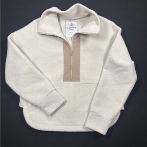 Women's Alpine Oversized Cream and Beige Women's Quarter Zip Size XS